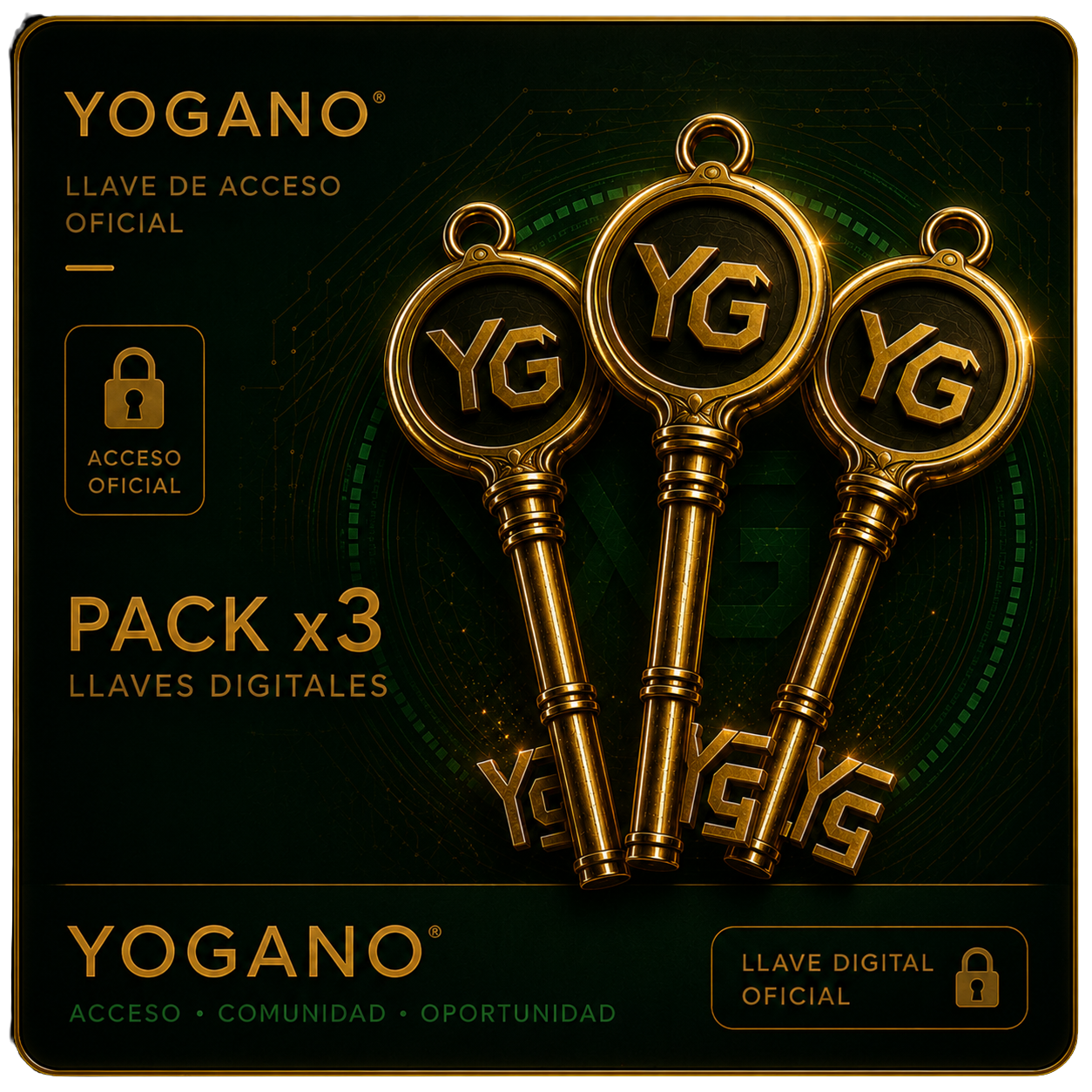 Pack 3 Llaves Digitales YOGANO